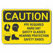 Caution Sign 7 inx10 in Plastic
