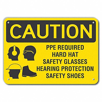 Caution Sign 10 inx14 in Plastic