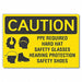 Ppe Caution Rflctv Label 3.5inx5in