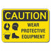 Caution Sign 7 in x 10 in Aluminum