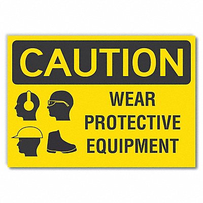 PPE Caution Rflct Label 5 in x 7 in