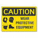 PPE Caution Rflct Label 3.5in x 5in