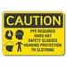 Rflctv Ppe Caution Sign 10x14in Aluminum