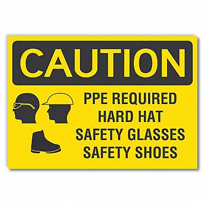 Ppe Caution Rflctv Label 5inx7in