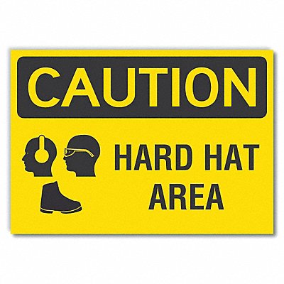 Hard Hat Caution Rflct Label 5inx7in