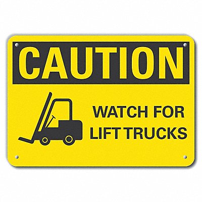 Rflctv Lift Truck Trfc Caut Sign 10x14in