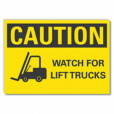 Lift Truck Trfc Caution RflctvLbl 5x7in