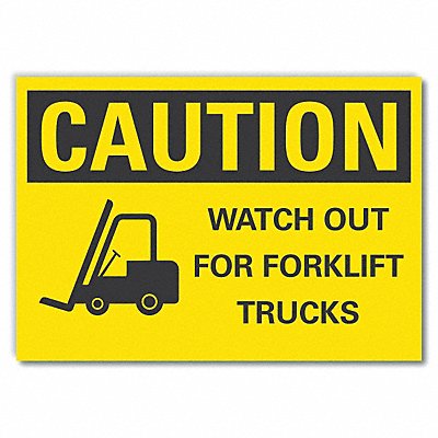 Lift Truck Trfc Caution RflctvLbl 5x7in