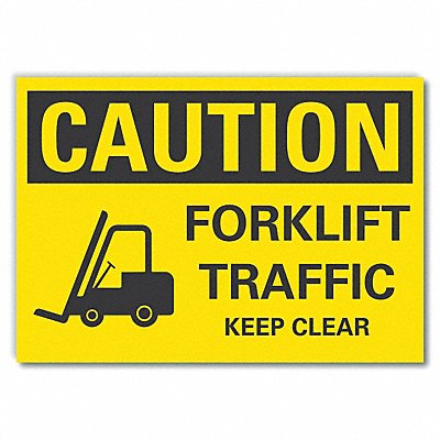 Lift Truck Trfc Caution RflctvLbl 5x7in