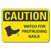Caution Sign 7 in x 10 in Plastic