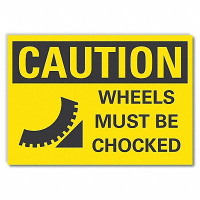 Chock Wheels Caution Rflctv Labl 3.5x5in