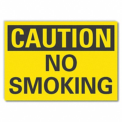 No Smoking Caution Rflctv Label 7inx10in