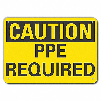 Rflctv Ppe Caution Sign 10x14in Aluminum