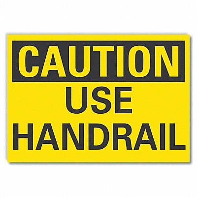 Handrail Caution Rflctv Label 3.5inx5in