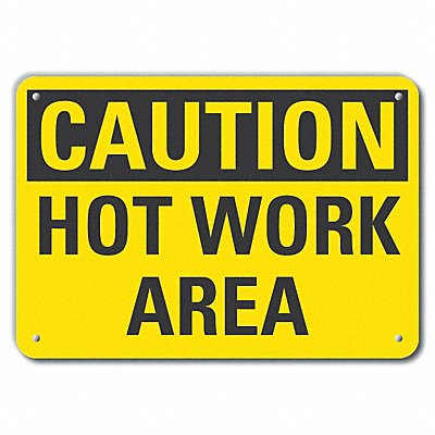 Rflctv Hot Work Area Caut Sign 10x14in