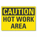 Hot Work Area Caution Rflctv Lbl 3.5x5in