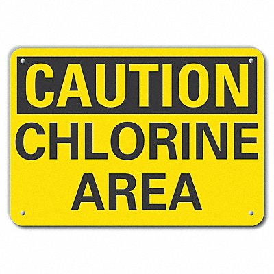 Rflct Chlorine Caution Sign 7x10in Alum