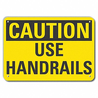 Rflct Handrail Caution Sign 7x10in Alum