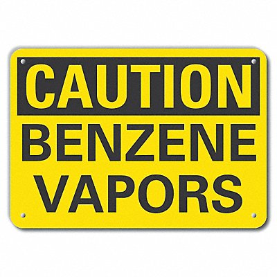 Rflctv Benzene Caution Sign 10x14in Alum