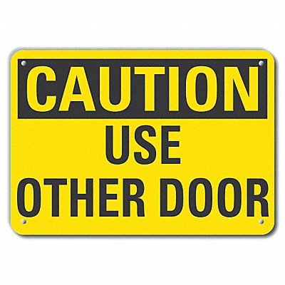 Door Instructn Caution Sign 7x10in Alum