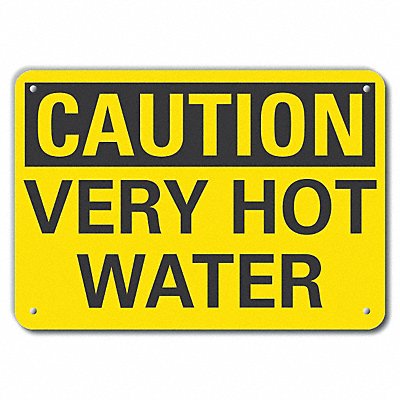 Rflct Hot Caution Sign 10x14in Aluminum