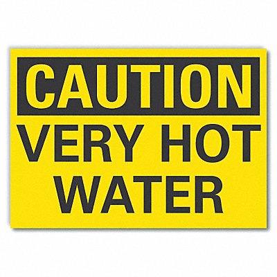 Hot Caution Rflct Label 7 in x 10 in