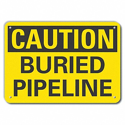 Caution Sign 7 in x 10 in Aluminum