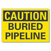 Buried Pipeline Caution Rflct Lbl 5x7in