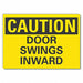 Door Instrction Caution Label 3 1/2x5in