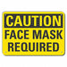 Rflct Face Mask Caution Sign 7x10in Alum