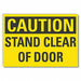 Door Instruction Caution Label 3 1/2x5in