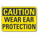 Rflct Hearing Caution Sign 7x10in Alum