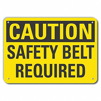 Rflct Safety Belt Caution Sign 7x10in