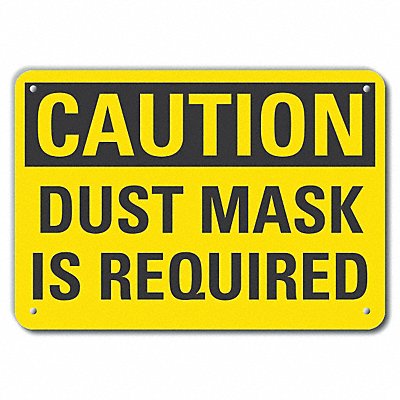 Rflct Dust Mask Caution Sign 7x10in Alum