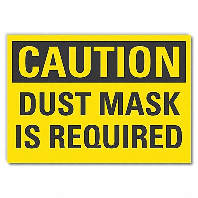 Dust Mask Caution Rflct Label 7inx10in