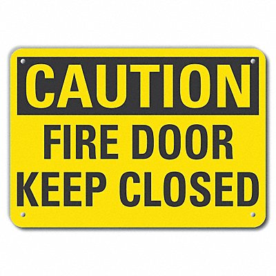 Rflctv Fire Door Cautn Sign 10x14in Alum