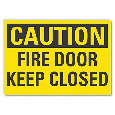 Fire Door Caution Rflctv Label 7x10in