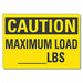 Maximum Load Caution Rflctv Labl 3.5x5in