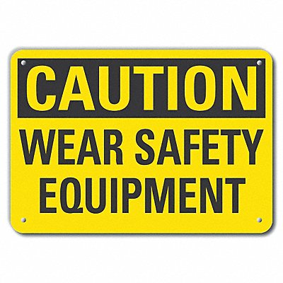 Caution Sign 7 in x 10 in Plastic