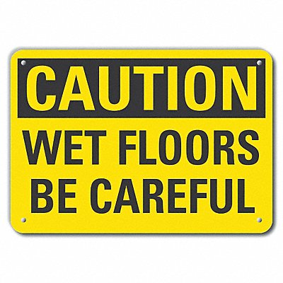 Rflctv Wet Floor Caut Sign 10x14in Alum