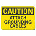 Rflct Grounding Caut Sign 10x14in Alum