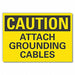 Grounding Caution Rflct Label 3.5x5in