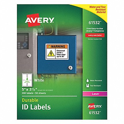 Label 3-1/2 Wx5 H 200 No.of Labels PK50