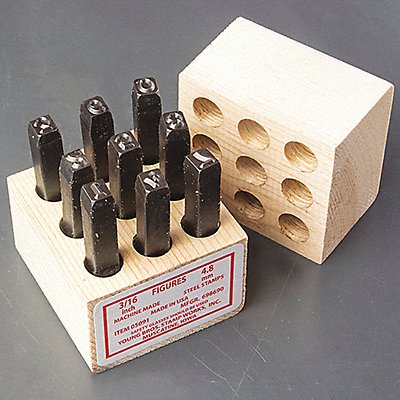 Steel Stamps Set 2-3/8 Shank L Steel