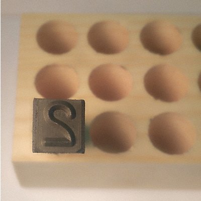 Hand Stamp Number 2 5/16in Reversed