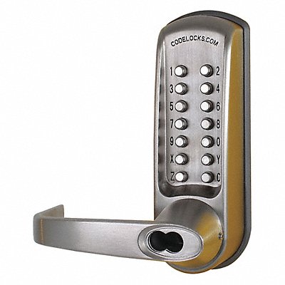 Mechanical Lockset Brushed Steel Lever