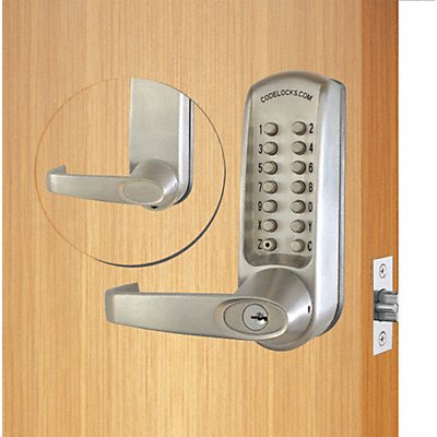 Mechanical Lockset Brushed Steel Lever