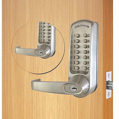 Mechanical Lockset Brushed Steel Lever