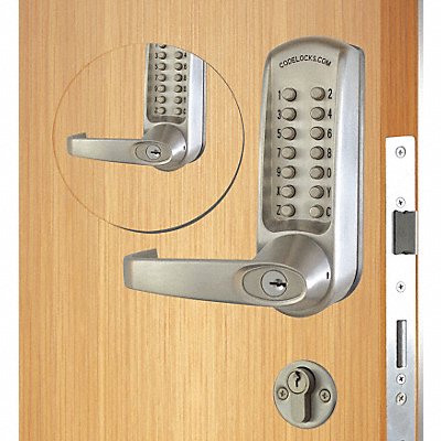 Mechanical Lockset Brushed Steel Lever