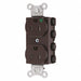 Receptacle Brown 15 A 2P3W Back 1PK